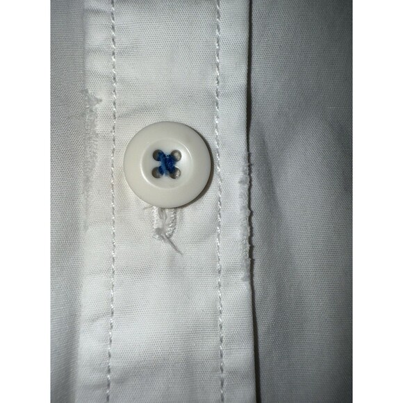 Henry Choice Blue Jeans White Short Sleeve Shirt L Tokyo Osaka Japan Patches - Picture 13 of 14